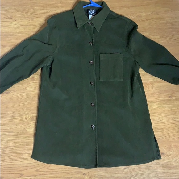 Russell Scott Green Button Down Blouse Size 10 - Picture 1 of 8